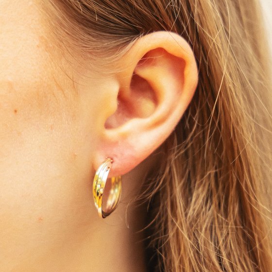 Ohrringe Gold 333 dreifarbig 20mm Durchmesser 