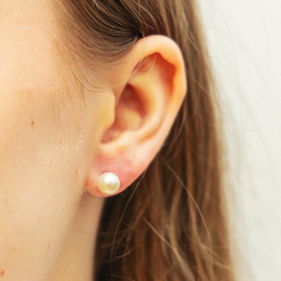 Ohrringe Gold 585 Akoya-Perle 6,5-7mm 