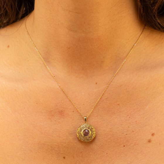 Halskette Gold 333 mit echtem Amethyst 8mm 