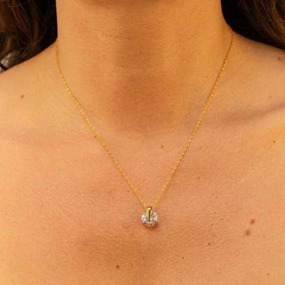 Halskette Gold 333 mit Zirkonia weiß 10mm 