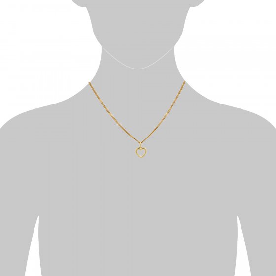 Anhänger mit Kette 375 Gold Gelb Herz 