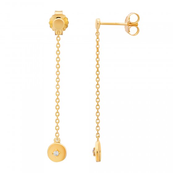 Ohrringe 925 Sterling Silber vergoldet Boho Zirkonia 