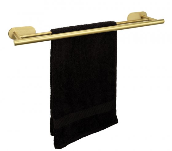 Turbo-Loc® Badetuchstange Duo Mod. Orea Gold, 60 cm, Befestigen ohne bohren 