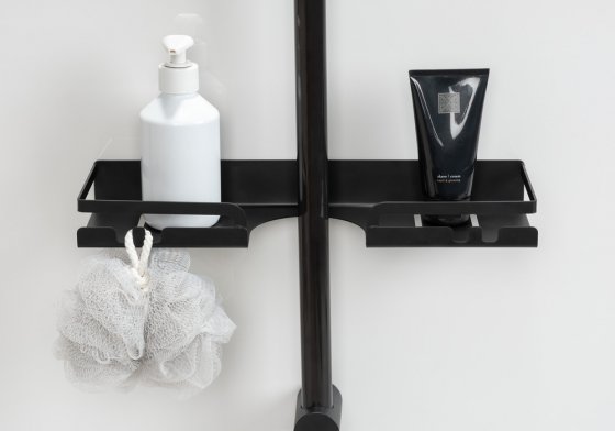 Turbo-Loc® Duschstangencaddy Mod. Altarella S, Schwarz, aus Edelstahl 