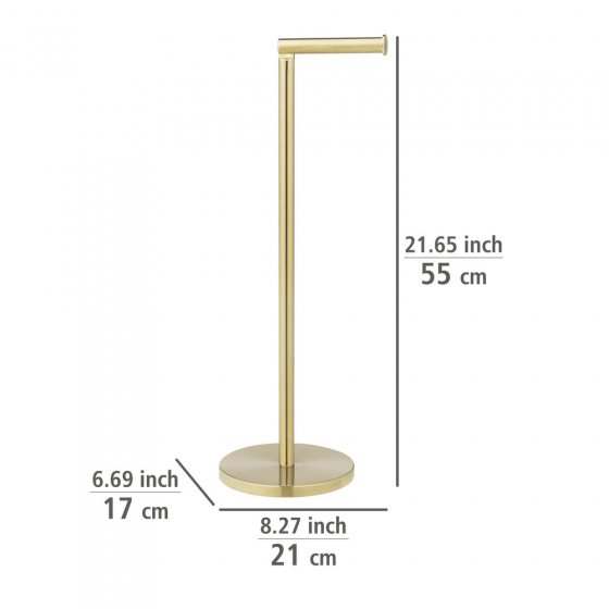 2in1 Stand Toilettenpapierhalter Gold, platzsparend, für bis zu 4 Ersatzrollen 