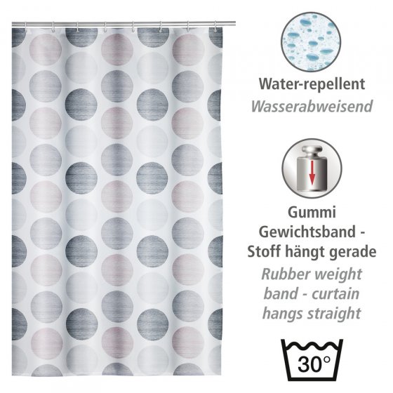 Duschvorhang Mod. Pastell Dots, 180 x 200 cm, Textil (100 % recyceltes Polyester) 