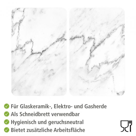 Herdabdeckplatte Universal Mod. Marmor 2er Set, für alle Herdarten 