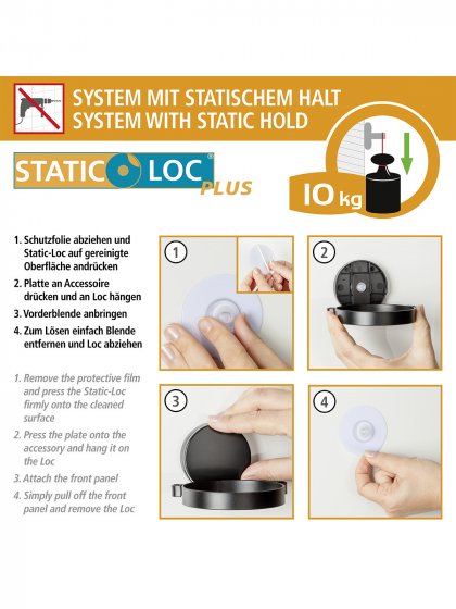 Static-Loc® Eckablage Mod. Alba, Badezimmerablage 