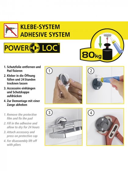 Power-Loc® LED Wandspiegel Lumi, 5-fach Vergrößerung 