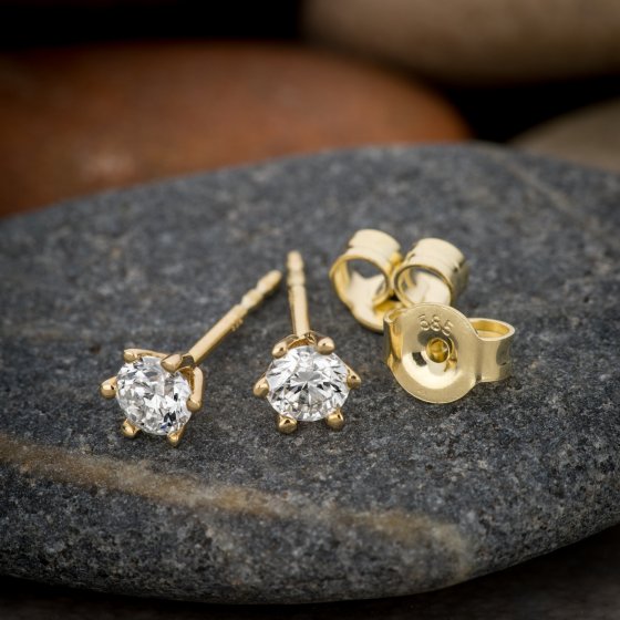 Ohrringe Gold 585 mit 2x Brillant zus. 0,50 ct. 