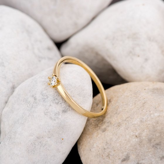 Ring Gold 585 mit natürlichem Brillant 0,10ct. 