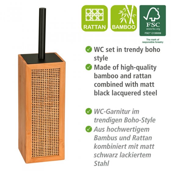 WC-Garnitur Mod. Allegre, aus Bambus und Rattan 