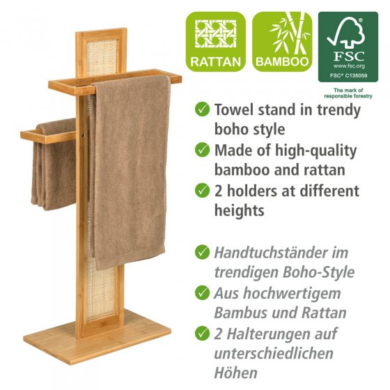Handtuchständer Mod. Allegre, aus Bambus und Rattan 