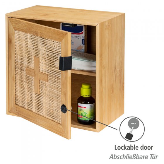 Medikamentenschrank Mod. Allegre, aus Bambus und Rattan 