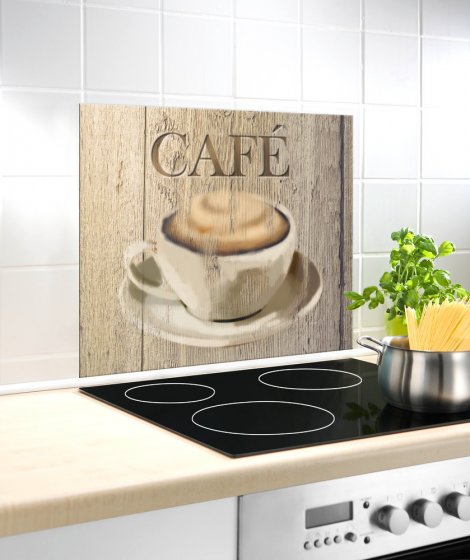 Glasrückwand Mod. Café 60 x 50 cm, Spritzschutz für Herd oder Spüle
