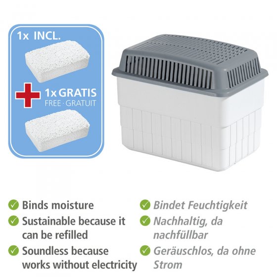 Feuchtigkeitskiller 2 x 1kg, Raumentfeuchter mit 1 x Nachfüller