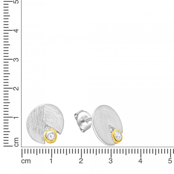 Ohrring 925 Silber vergoldet Zirkonia 