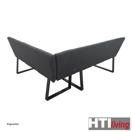 Eckbank 192 x 152 cm Schwarz Vemal kurzer Schenkel rechts 