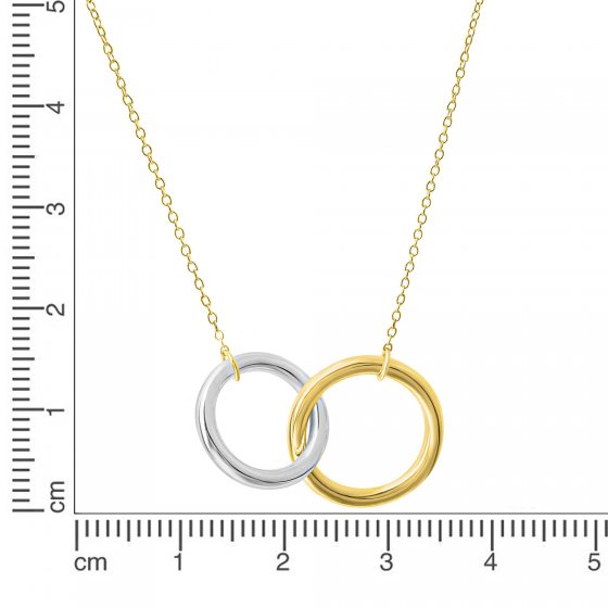Halskette 925 Sterling Silber zweifarbig 
