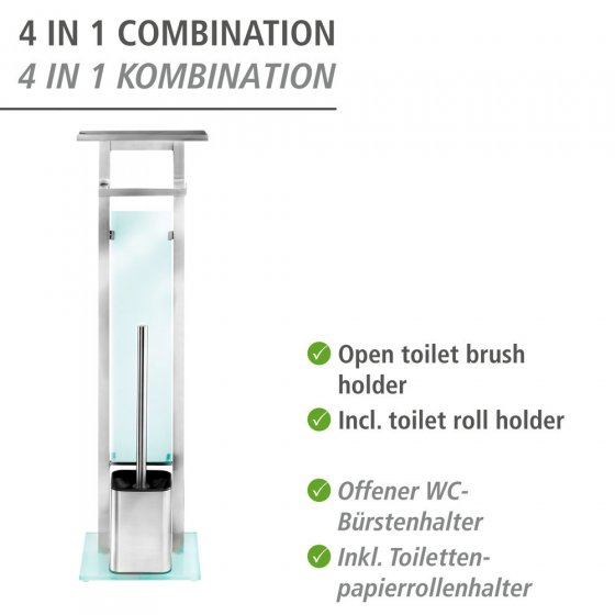 Stand WC-Garnitur Mod. Debar mit Ablage Edelstahl, rostfrei