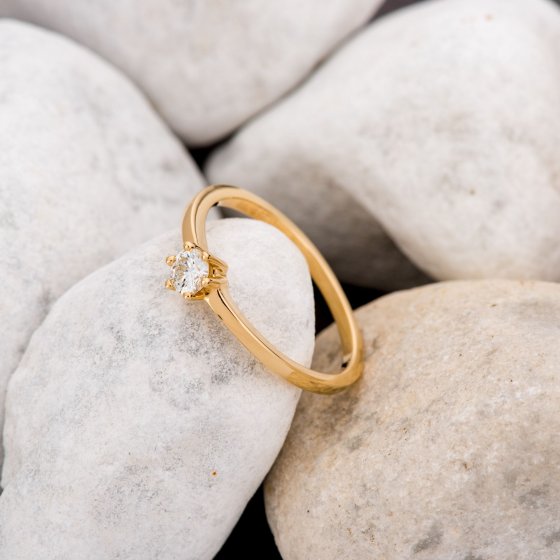 Ring Gold 750 mit natürlichem Brillant 0,25ct. 
