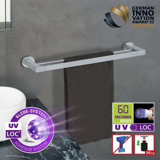 UV-Loc® Badetuchstange Duo Mod. Maribor, Befestigen ohne Bohren mit innovativem Klebesystem