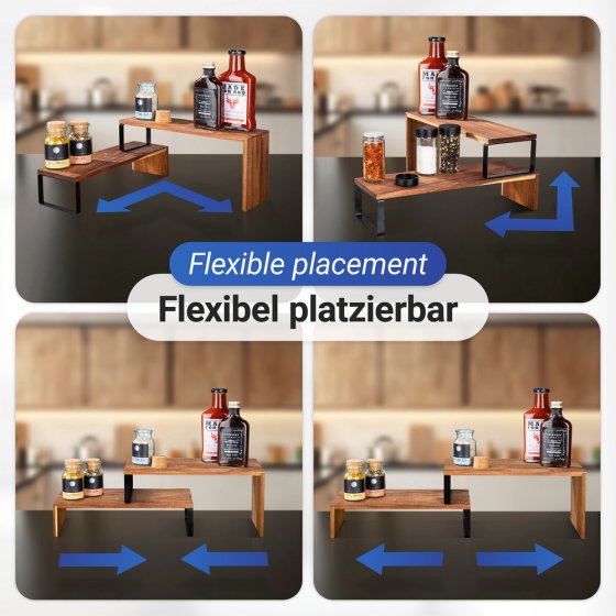 Küchenregal Mod. Vali Akazie, aus FSC® zertifiziertem Akazienholz