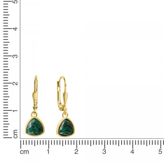 Ohrhänger 925 Sterling Silber vergoldet Malachit 