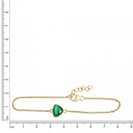 Armband 925 Sterling Silber vergoldet Malachit 