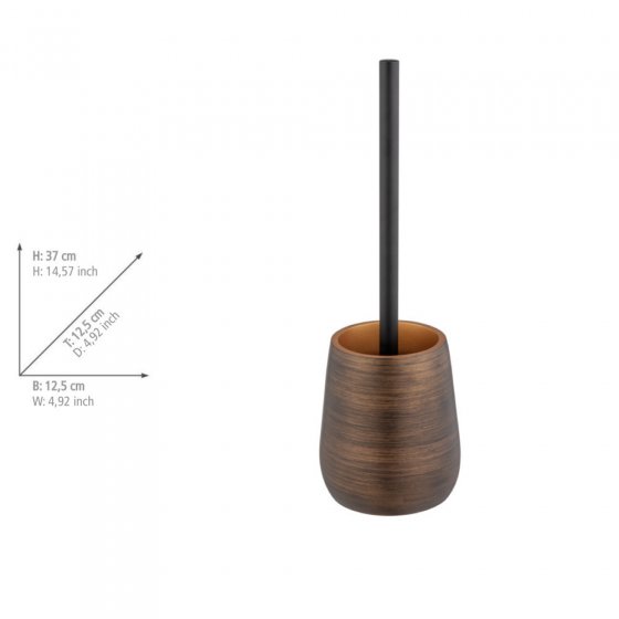 WC-Garnitur Mod. Palena Bronze, inkl. WC-Bürste, Bürstenkopf auswechselbar 