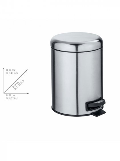 Kosmetik Treteimer Mod. Leman Edelstahl Matt 5L, mit herausnehmbarem Einsatz