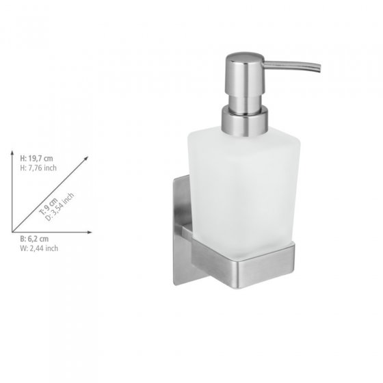 Turbo-Loc® Seifenspender Mod. Genova Matt, abnehmbarer Seifenspender aus satiniertem Glas 