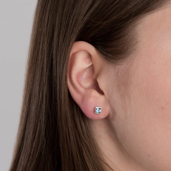 Ohrringe Gold 585 rosé mit 2x Blautopas (beh.) 