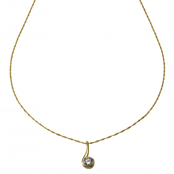 Halskette 375/- Gelbgold Zirkonia 