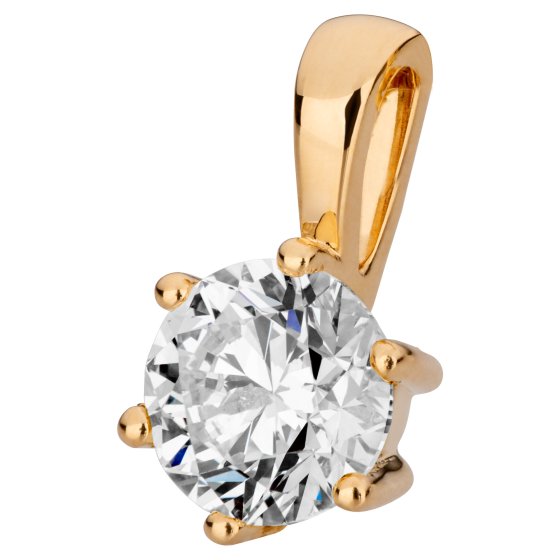 Anhänger mit Kette 750/- Gelbgold 1 Brillant 1,0 ct. 