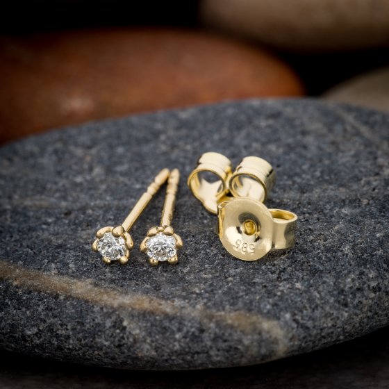 Ohrringe Gold 585 mit 2x Brillant zus. 0,10ct. 