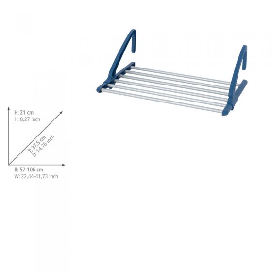 Teleskop Balkonwäschetrockner Alu, aus rostfreiem Aluminium 