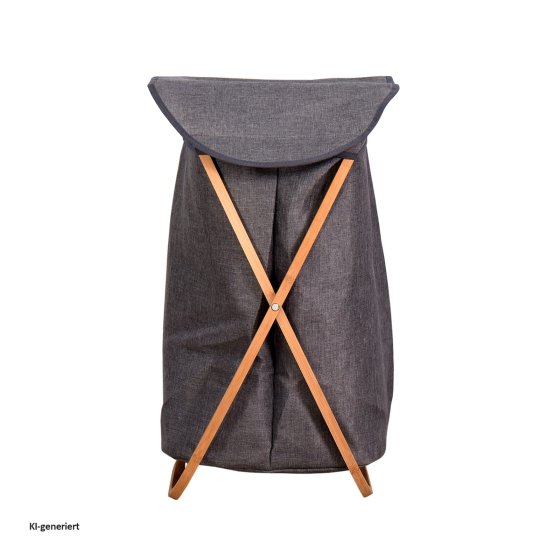 Wäschesammler mit Bambusgestell und Polyester-Sack,  60 Liter 