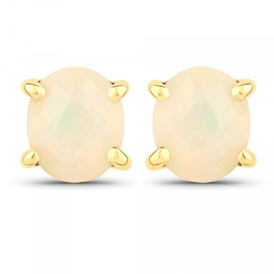 Ohrstecker 925-Sterling Silber vergoldet Glänzend Opal 