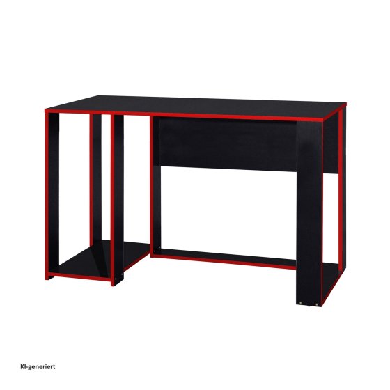 Gaming Schreibtisch Schwarz/Rot Moderner Gamer-Tisch 120 x 76 x 54 cm 