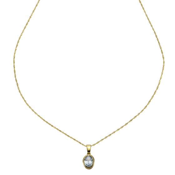 Halskette 375/- Gelbgold Blautopas (beh) 
