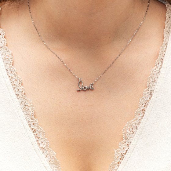 Halskette Silber 925 rhodiniert Diamant 0,026ct. 