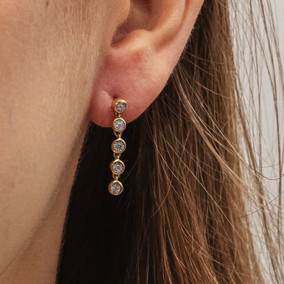 Ohrringe Gold 585 zweifarbig mit 10x Brillant zus. 0,05ct. 