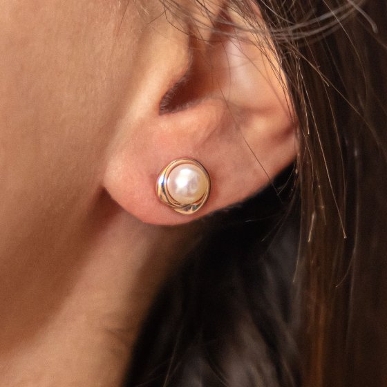 Ohrstecker 925/- Sterling Silber Perle weiß 