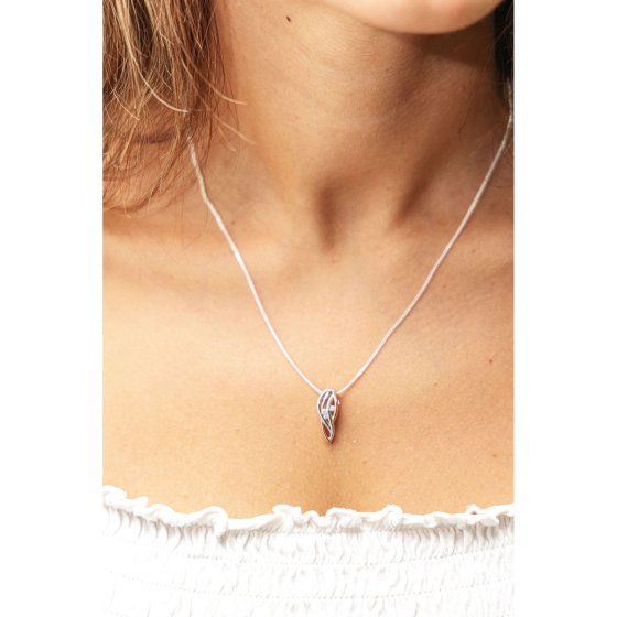 Halskette Silber 925 zweifarbig mit Zirkonia weiß 