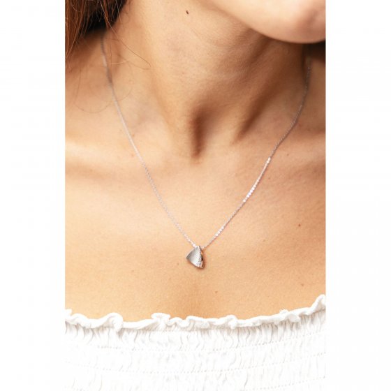 Halskette Silber 925 zweifarbig mit Zirkonia weiß 