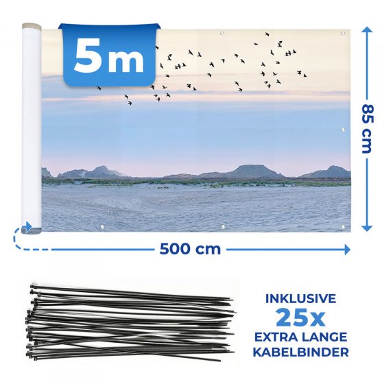 Balkon-Sichtschutz NORDSEEKÜSTE, mit glasfaserverstärkter Folie 