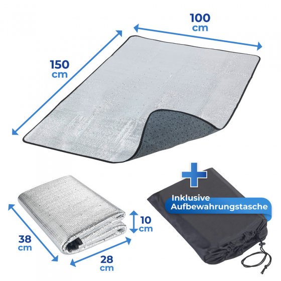 Thermo-Betteinlage, 100x150cm, reflektiert die Körperwärme 