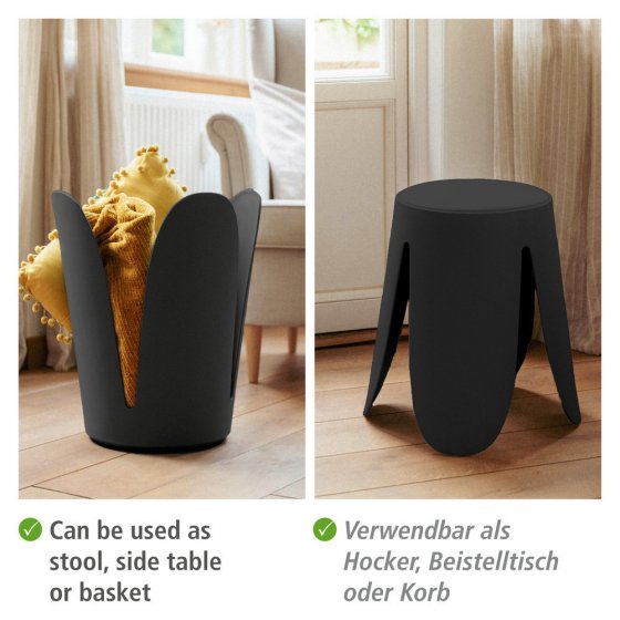 Badhocker Mod. Comiso Schwarz matt, belastbar bis 180 kg 