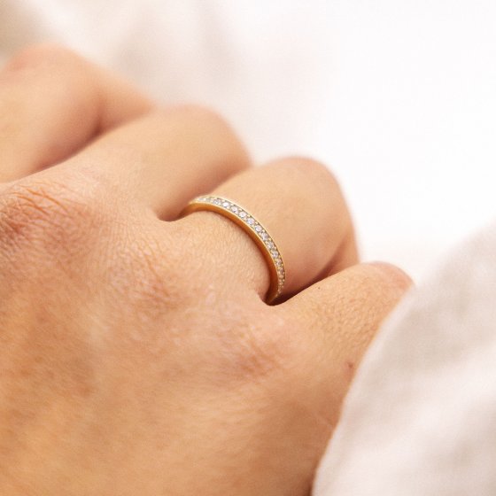 Ring 375 Gold Zirkonia weiß Memoirering 